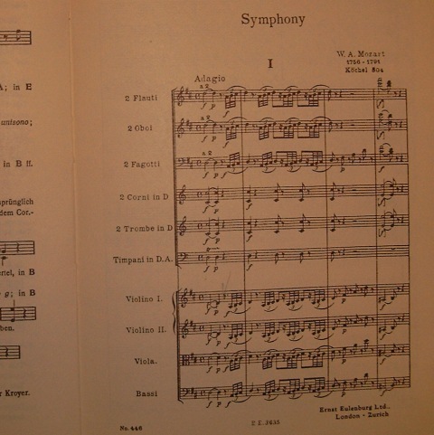 Mozart-Partitur Symphonie D dur