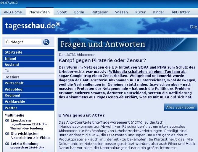 Website Tagesschau