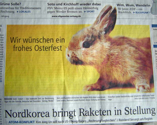 Zeitung an Ostern