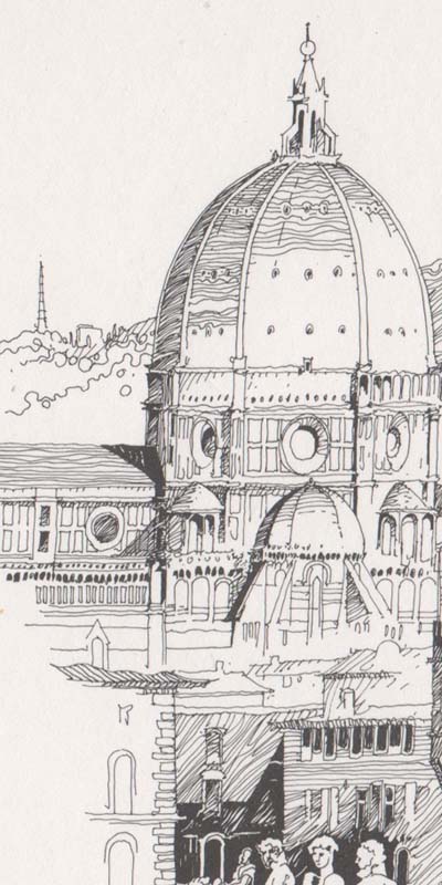 Kuppel des Florenzer Domes- Zeichnung H. Hartmann
